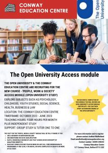 CONWAY EDUCATION FLYER FOR OPEN UNIVERSITY ACCESS MODULE